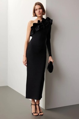 herve leger one shoulder bandage dress ICON ONE SHOULDER MINI DRESS