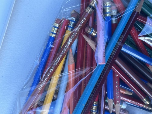 Vintage Wood Colored Pencil/Crayons Lot Venus Eagle Dixon Pink Mongol Wallace - Picture 9 of 11