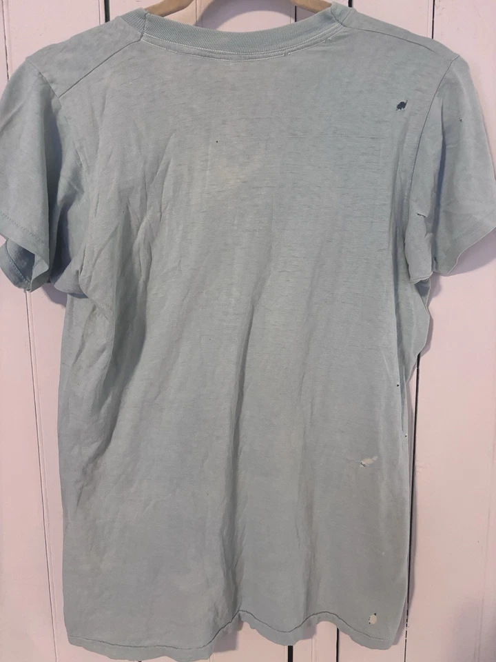 Camiseta de Colección Rara Original Años 70 Aerosmith Logo Brillante Verde Claro Grande 42 Foto 4 de 4