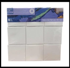 Artist's Loft 9-Pack 4x4 Back-Stapled Deep Edge Canvas Acid Free