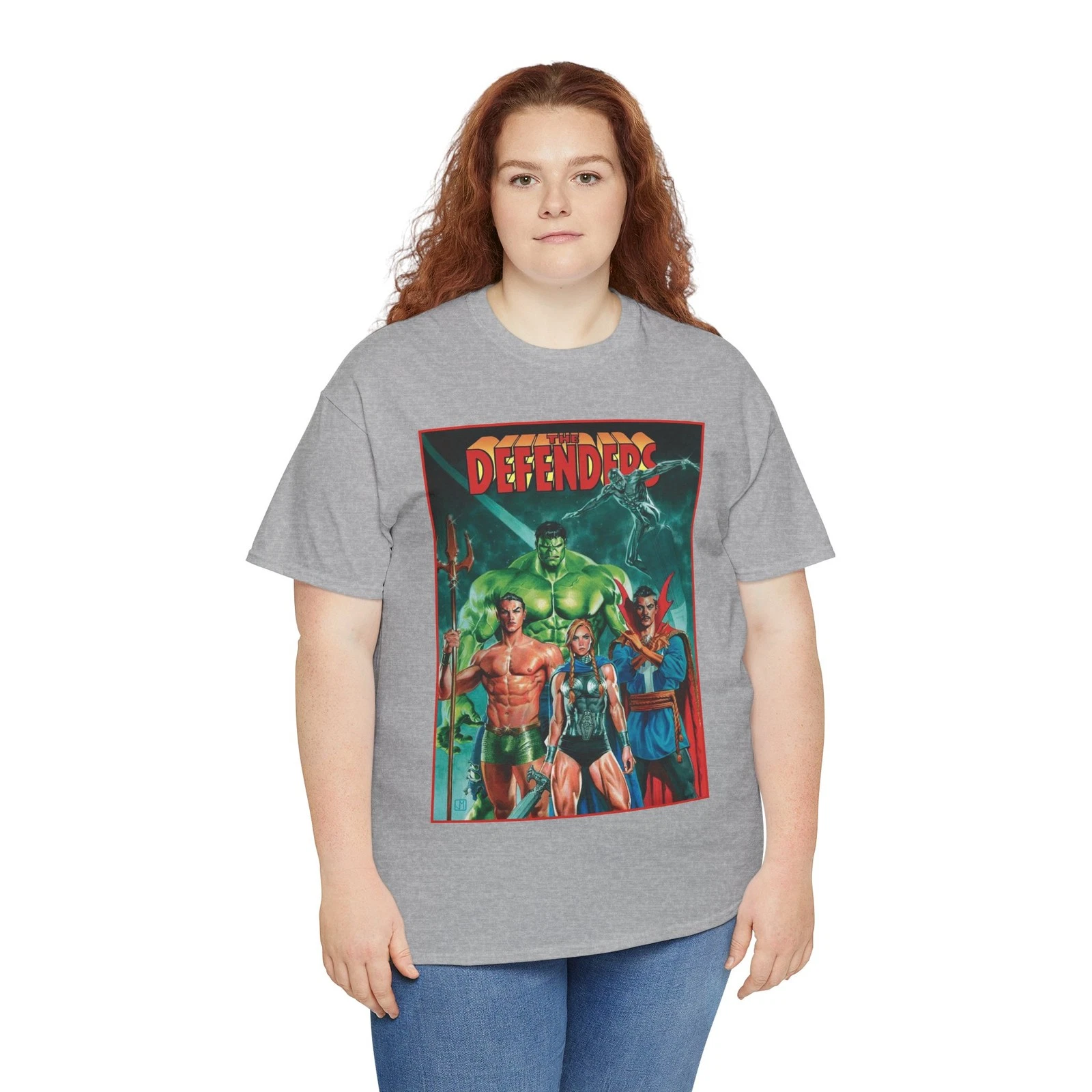 Defenders T-Shirt - Dr Strange, Valkyrie, Hulk, Namor, Silver Surfer - Marvel