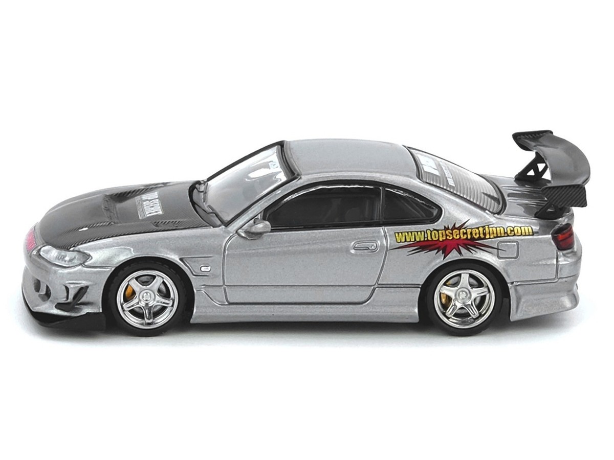 NISSAN TOP SECRET SILVIA S15 RHD SILVER 1/64 CAR BY INNO MODELS