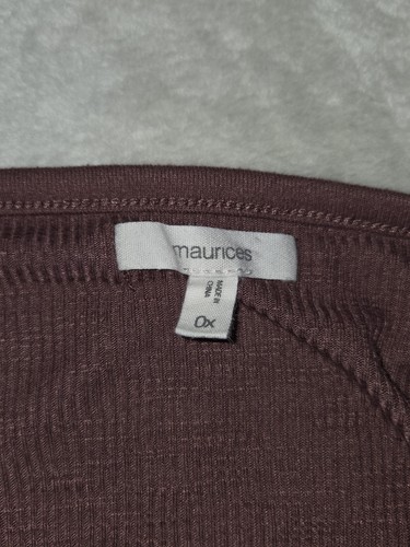 Maurices Damen Gr. 0X Henley-Stil Mauve V-Ausschnitt Langarm Shirt Oberteil Bluse  - Bild 5 von 8