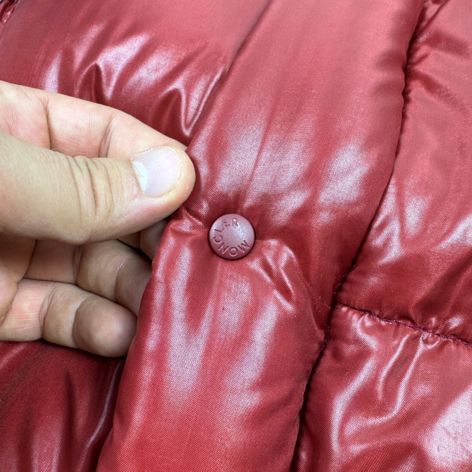 Vintage Moncler Shiny Red Down Puffer 90s 00s Size XS-S image 8