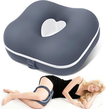 Small Knee Pillow for Side Sleepers, Memory Foam Leg Pillow,Gray