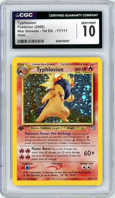 Pokemon Typhlosion #17 Neo Genesis 1st Edition Holo CGC 10 Gem Mint 