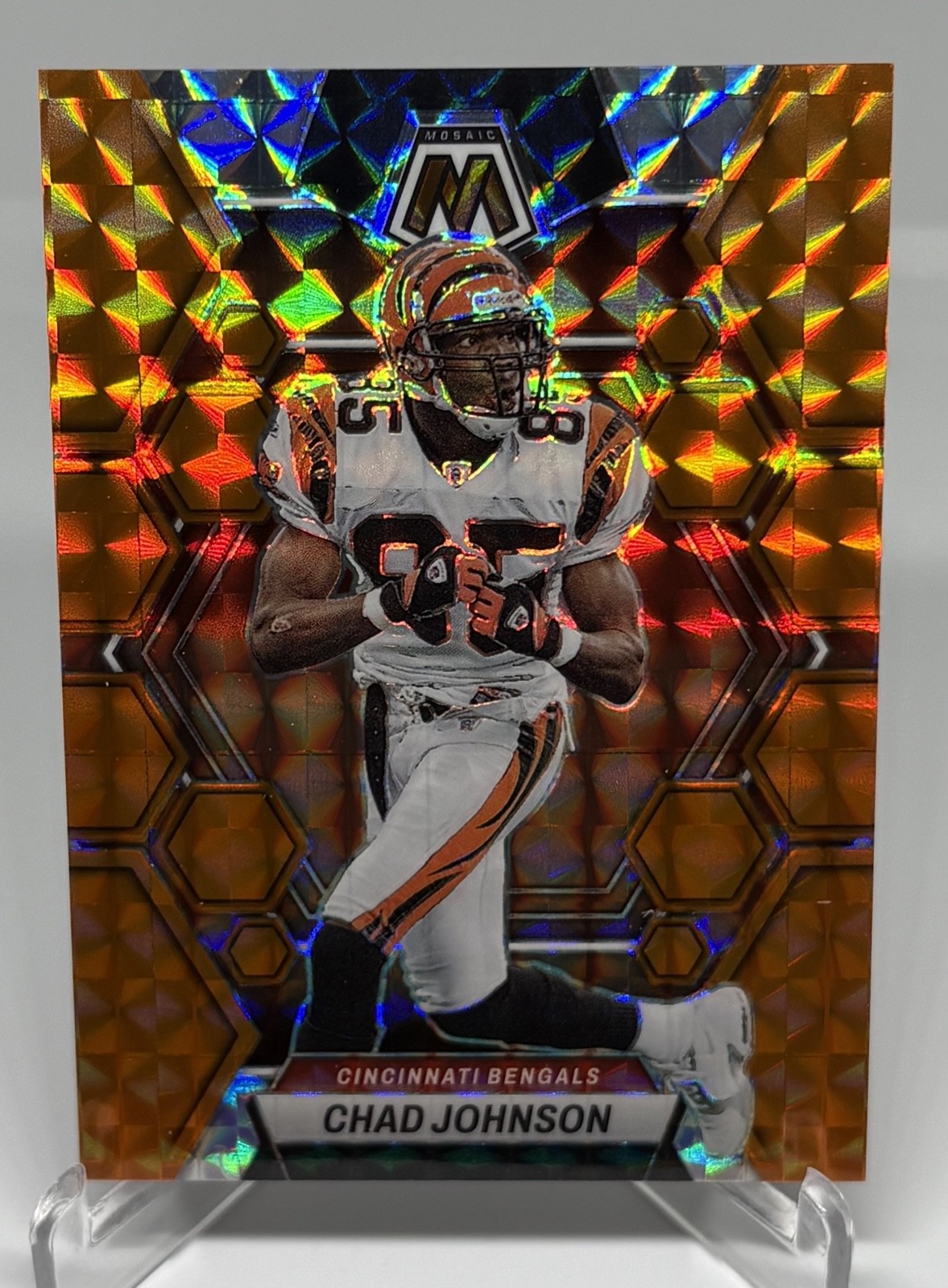 2023 Panini Mosaic - Chad Johnson #47 Orange Mosaic Prizm /199