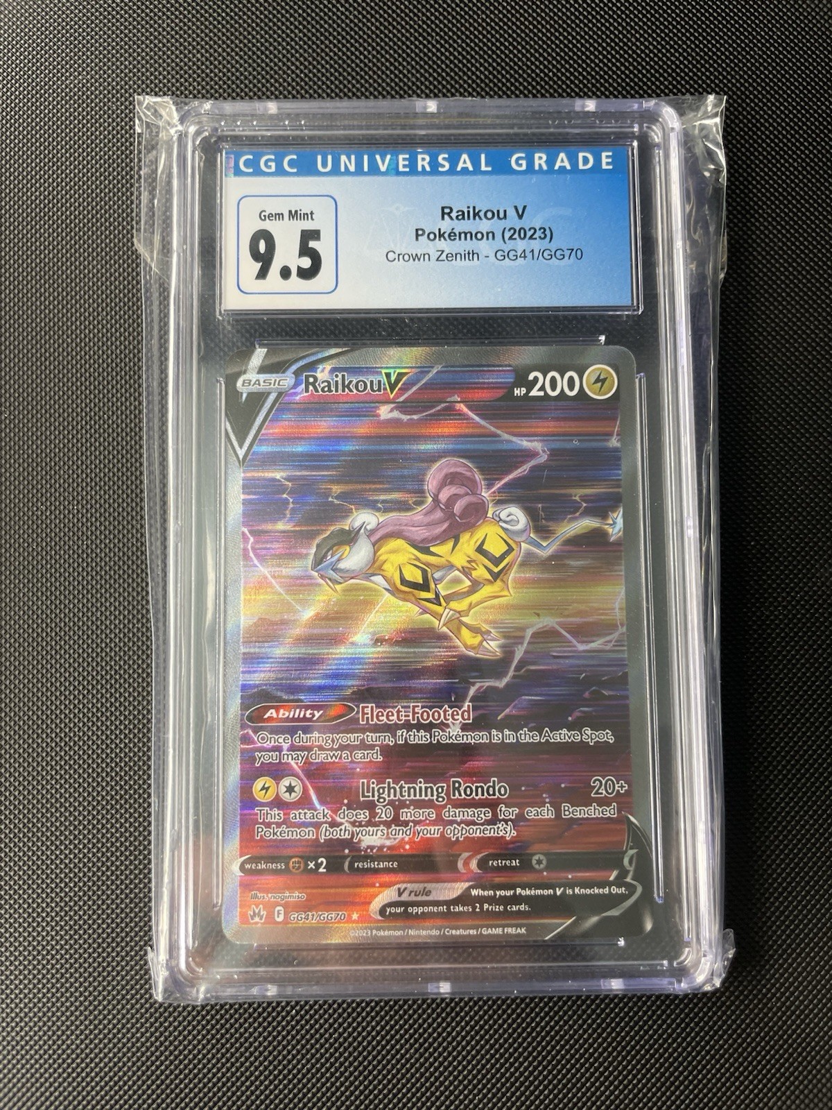 CGC 10 Raikou V GG41/GG70 Crown Zenith: Galarian Gallery Holo