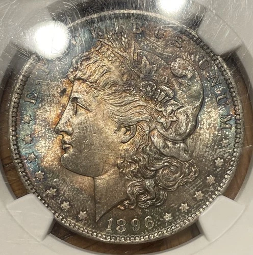 1896 Morgan Silver Dollar $1 NGC MS65 Gorgeous Toning Uniquely Toned