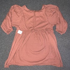 NWT Free People Rust Puff Sleeve Dress Women’s Size Small
