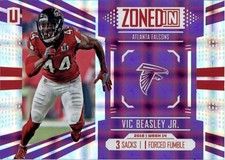 2017 Panini Unparalleled Zoned In Purple #14 Vic Beasley Jr. /49 - FB