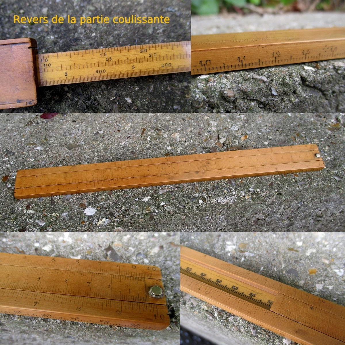 Ancienne Règle Pliante En Bois 36 Pouces – Publicité Gulf Oil Co