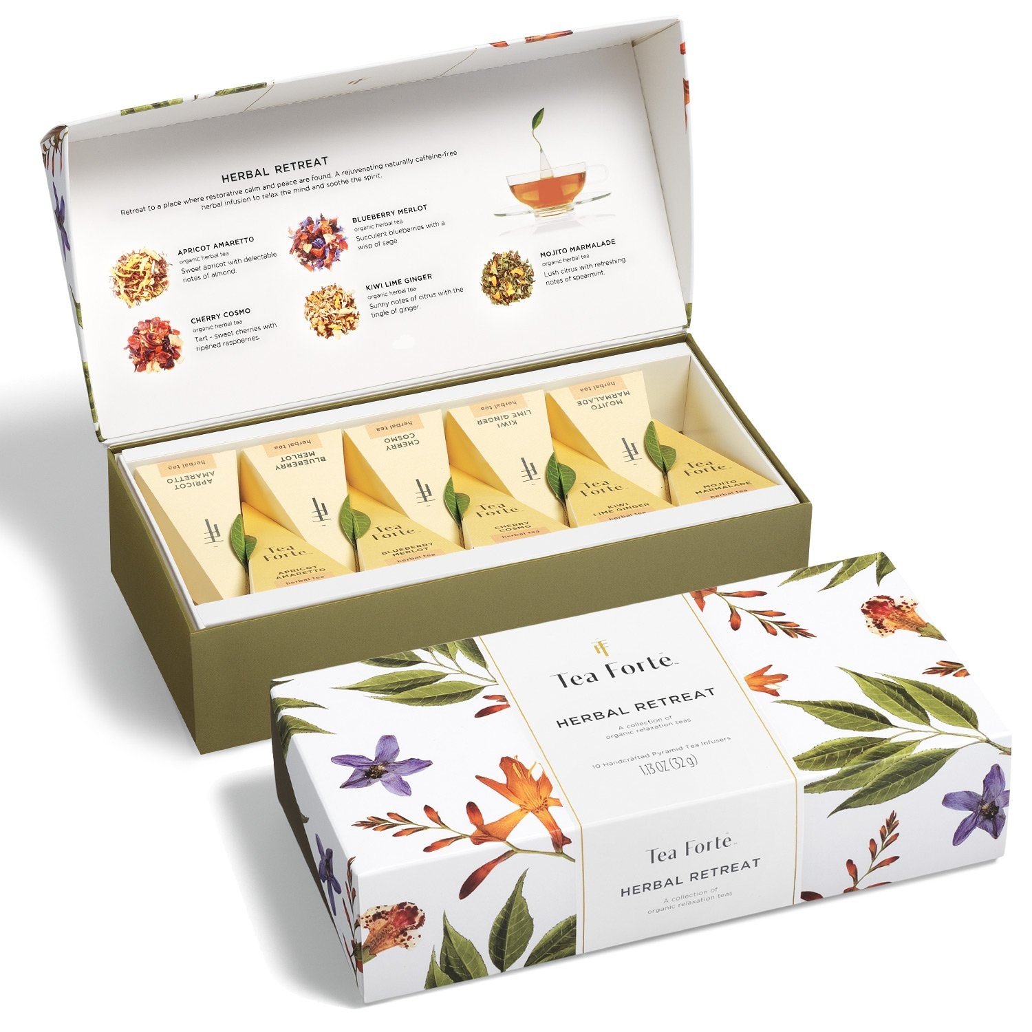 Forte Premium Herbal Tea Gift Set - 10 Handcrafted Pyramid I