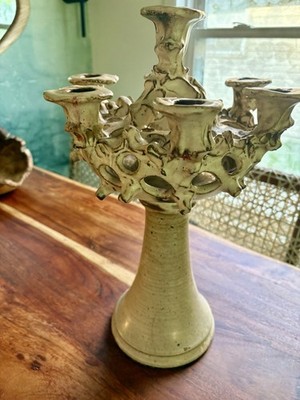 Gawaine Dart Amazing Vintage Signed Pottery Ceramic Candelabra