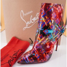 Christian Louboutin So Kate Disco Patent Ankle Boots Size 38 NIB 995 red