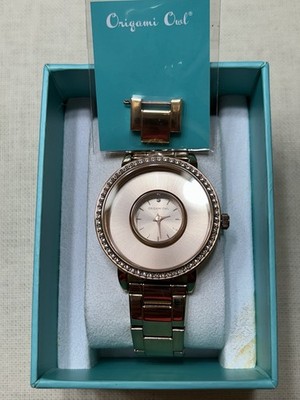 Origami Owl LK5004 Signature Rose Gold Watch w/Crystals (holds charms) ''NIB''