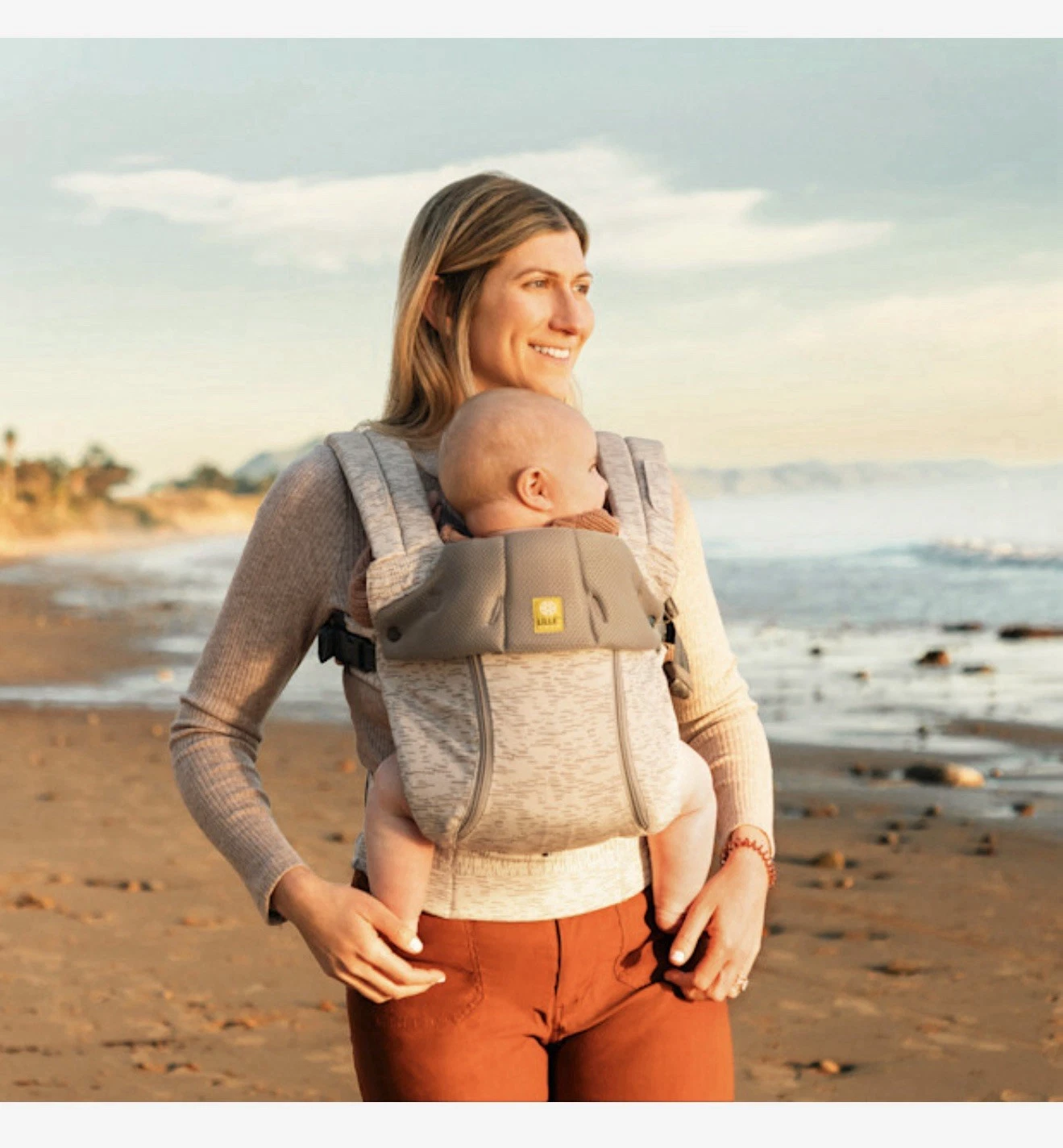 Lillebaby Complete Baby Carrier All Seasons in costal sand 100 Cotton 3 D Mesh
