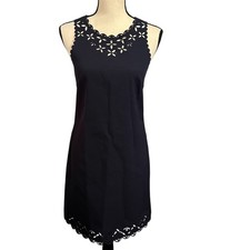 J. Crew Navy Blue Laser Sheath Dress Sz 00 Preppy Minimalist Classic Timeless