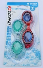 Dolfino Childs Water Swim Goggles Tinted Latex Free Pack of 2