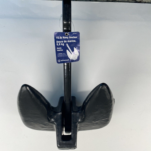 Attwood Navy Anchor 15lbs Black 9934B1 Marine PE Coating Genuine OEM 89380 - Picture 2 of 3