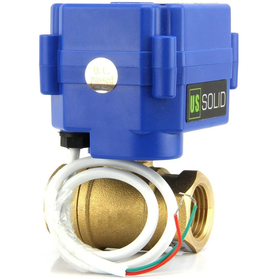 EE. UU. Válvula de bola motorizada sólida 1 pulgada puerto estándar latón 85-265V NC retorno automático Foto 3 de 4