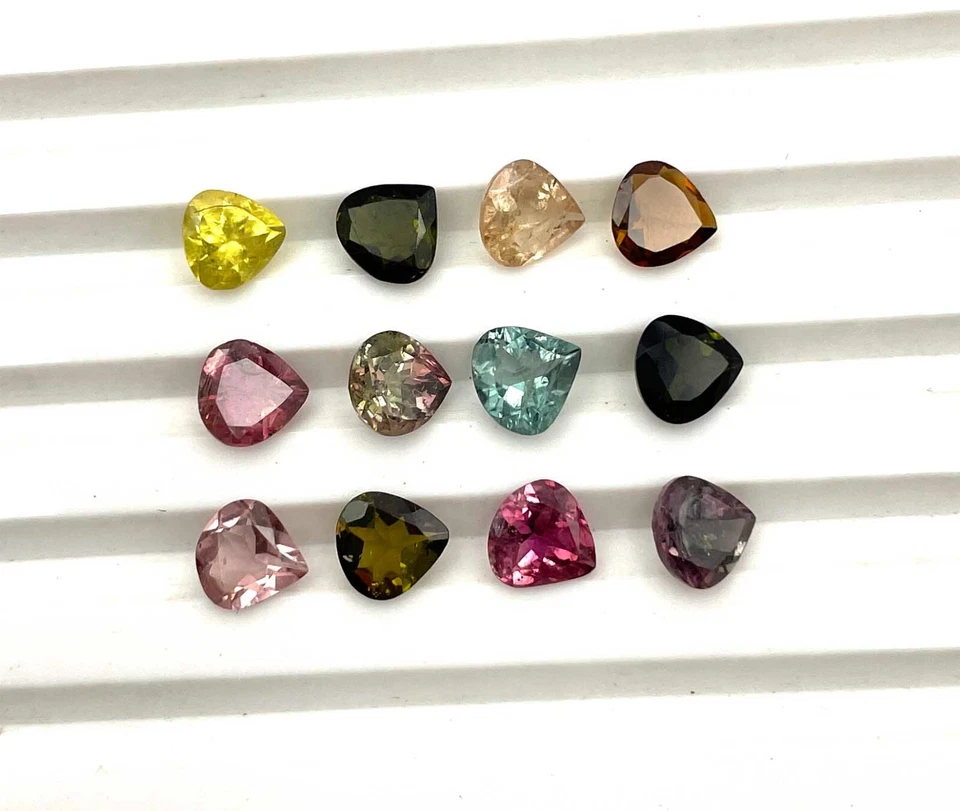 Natural Multi Tourmaline Heart Cut Loose Gemstone Lot 10 Pcs 6 MM 6 CT - Image 3 of 4