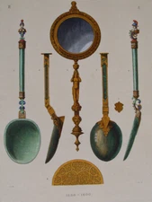 Hand Mirror Knife Spoon Cutlery Minerva Silver Jewellery Goldsmith Orefice