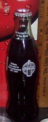 1997 VALDOSTA COCA COLA CO 100TH ANNIVERSARY 18971997 8OZ GLASS COCA COLA BOTTLE