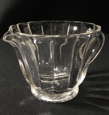 Vintage Ribbed Clear Glass 4 oz. Creamer or Syrup Pitcher with Handle ~ EUC!