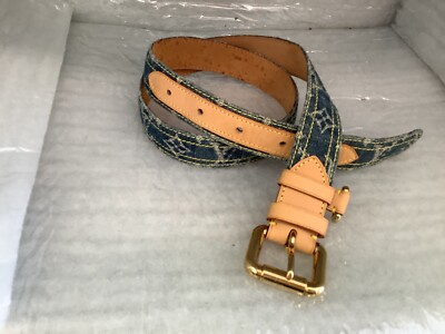 LOUIS VUITTON CEINTURE BUCKLE BELT MONOGRAM DENIM BLUE LOUIS VUITTON CEINTURE BUCKLE BELT MONOGRAM DENIM BLUE