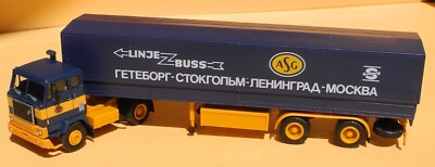 1:87 Herpa Lkw Volvo F 88 Planen-Sattelauflieger, ASG Stockholm-Moskva