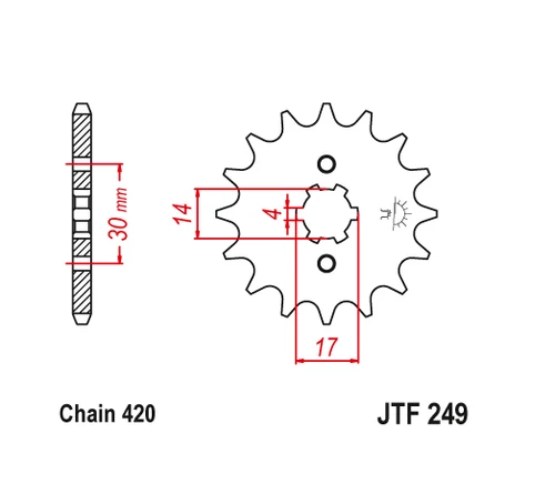 JT Front Sprocket 15 15T Tooth Kawasaki KLX110 2002-2022 Honda GROM 125 13-22 - Bild 2 von 2