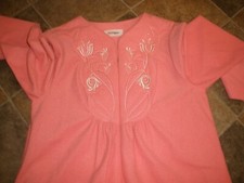 Vintage Woman's Zip Down Orange pink Long Bathrobe Shadowline Medium EUC SU98