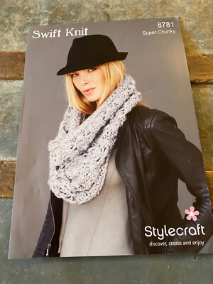 Neu Stylecraft Damen Spitze Schal & Cowl Strickmuster super klobig 8781