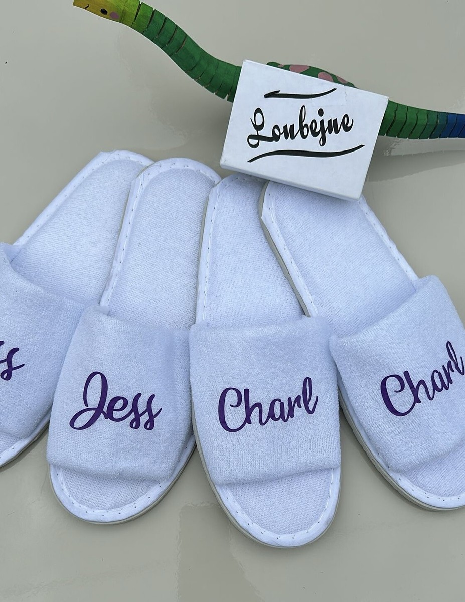 Personalised Birthday sleepover slumber party spa slippers