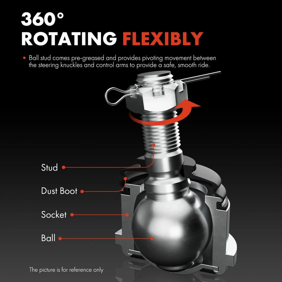 2xRótula inferior delantera izquierda y derecha para Ram ProMaster 1500/2500/3500 2014-2023 Foto 3 de 4