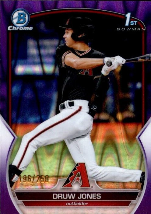 2023 Bowman Chrome BCP-25 Druw Jones Purple Raywave Refractor /250 DIAMONDBACKS