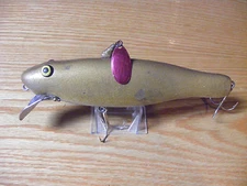  Vintage Large Folk Art Diving Minnow w/Spinner Lure by Unknown Maker