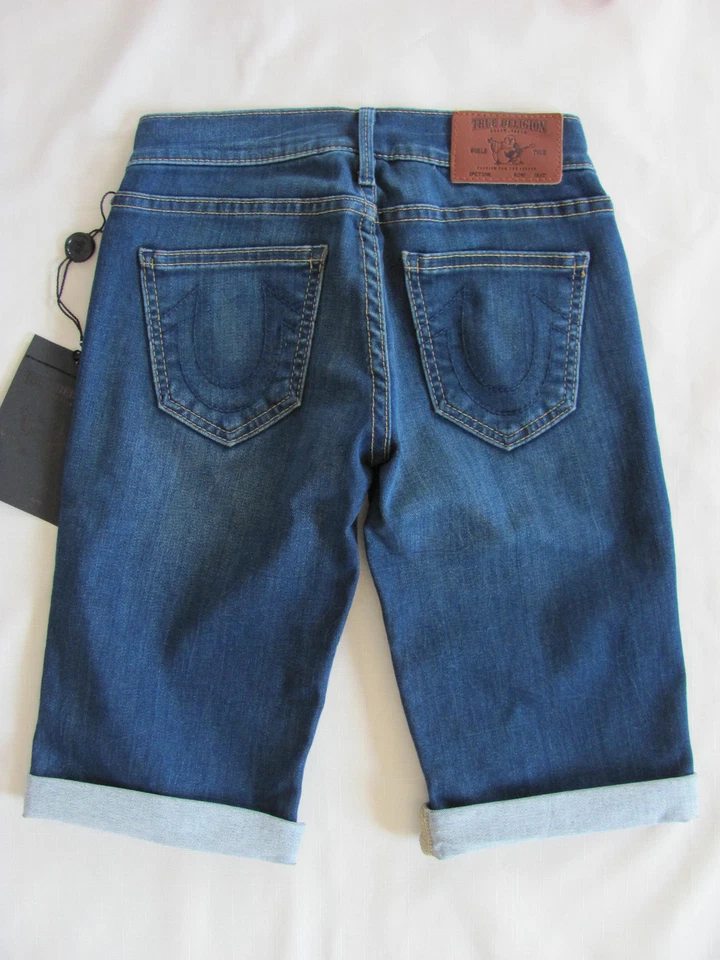 Bermudas True Religion Savannah con puños - Ocean Madness - Talla 24 - Nuevas con etiquetas $178