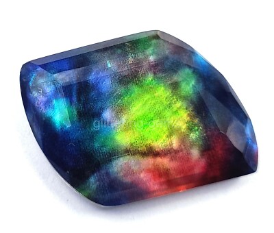 Natural Ammolite Opal Bi-Color 59 Ct Fancy Shape Certified Loose Gemstone 5MSQ