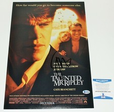 JUDE LAW SIGNED 'THE TALENTED MR. RIPLEY' 12x18 MOVIE POSTER BECKETT COA PROOF