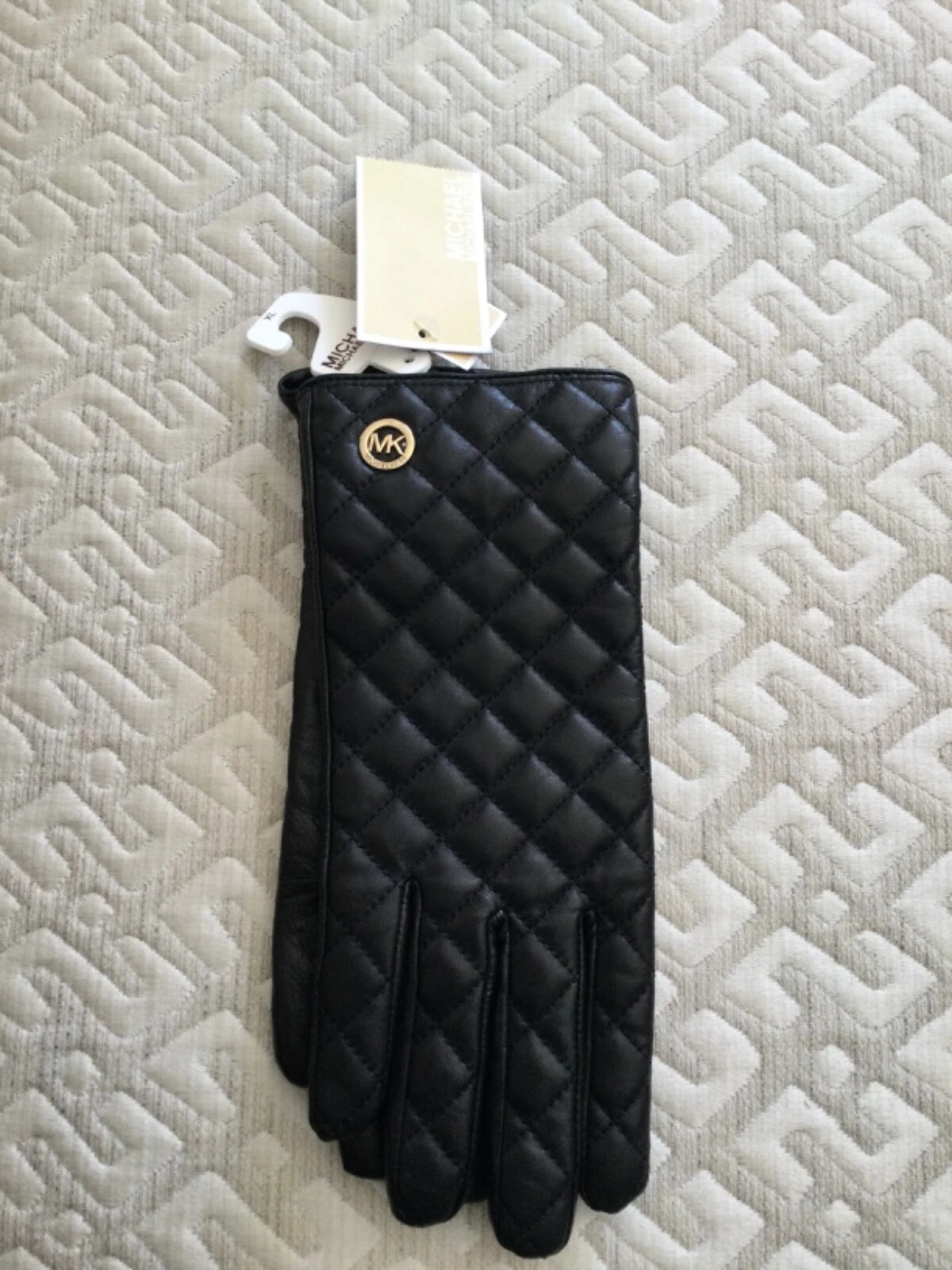 MICHAEL Michael Kors Quilted Leather Gloves EXTRA LARGE $98 NWT!