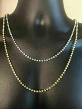 4mm Ball Moon Chain SOLID 925 Silver 14k Gold Plated Rhodium Diamond Cut ICY