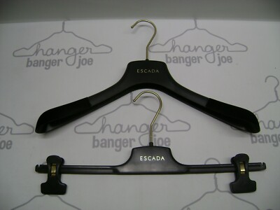 ESCADA BLACK PLASTIC 15 3/4''  DRESS SHIRT & PANT ADJUSTABLE MIX HANGERS SET 14