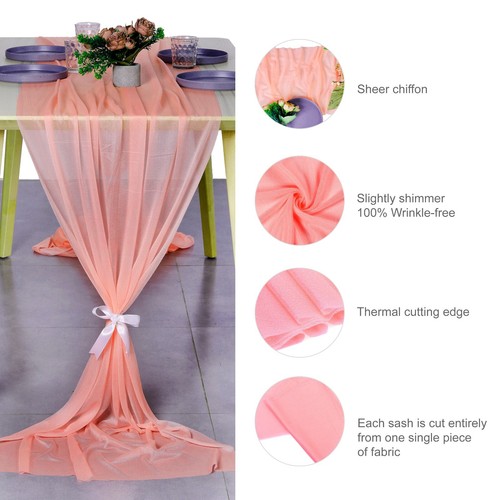 2/5/10/12/15/20 Chiffon Table Runners 10Ft Long (70x300cm) Wedding Party Décor - Picture 64 of 86