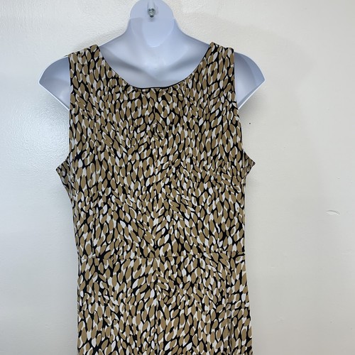 Chelsea Suite langes Kleid 24 W Strick braun Druck Empire Stretchstrick ärmellos - Bild 6 von 11