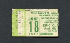 1975 Eric Clapton Santana Concert Ticket Stub Memphis TN There's One In Every