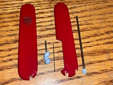 Pre-Owned Victorinox 91mm PLUS HANDLE / SCALE 5 Piece KIT in RED. from new knife