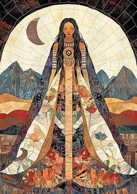 Wandelnde Frau Schöpfer Göttin Kunstdruck Navajo Mythologie heilig weiblich AJ29
