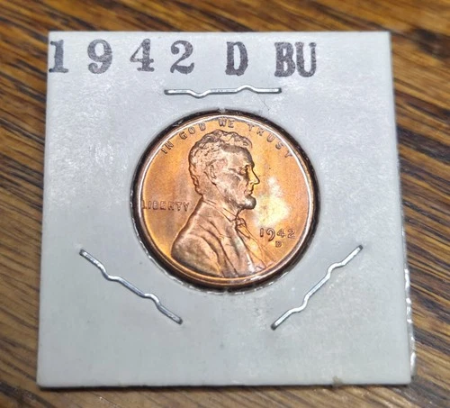 1942-D Lincoln Cent Penny Gem BU+ Original Toned Monster Toner RD Denver Mint